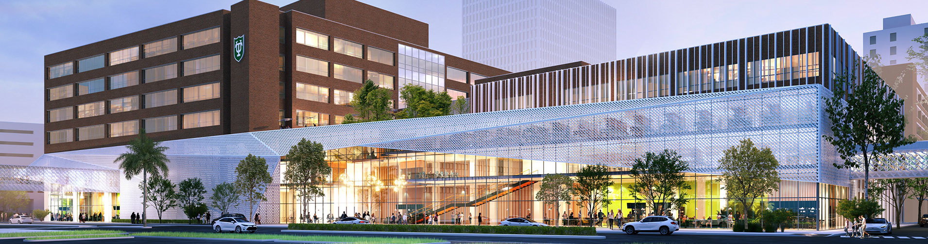 A rendering of the new Downtown Campus Center.